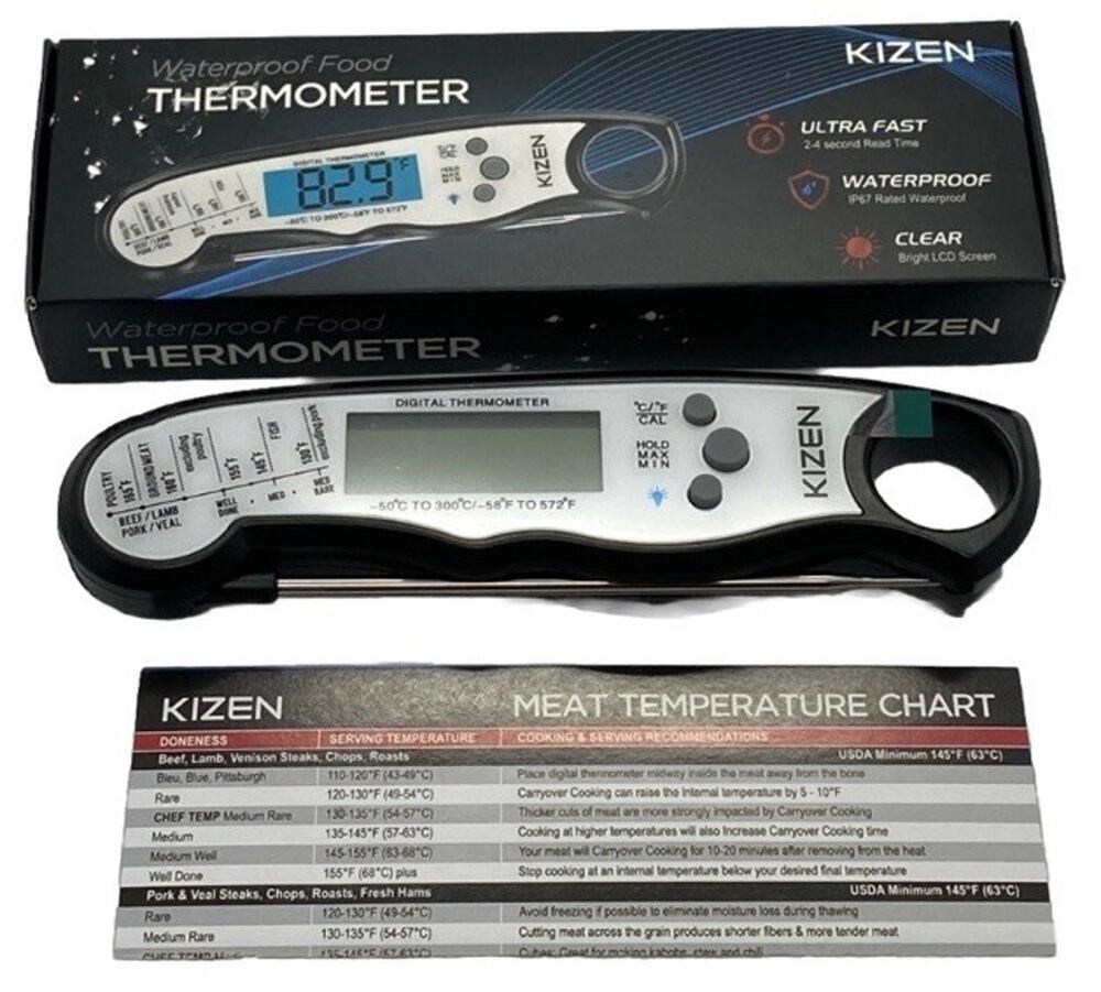 Lot of 18: Kizen Digital Meat Thermometer Waterproof Metal Probe Grilling NEW